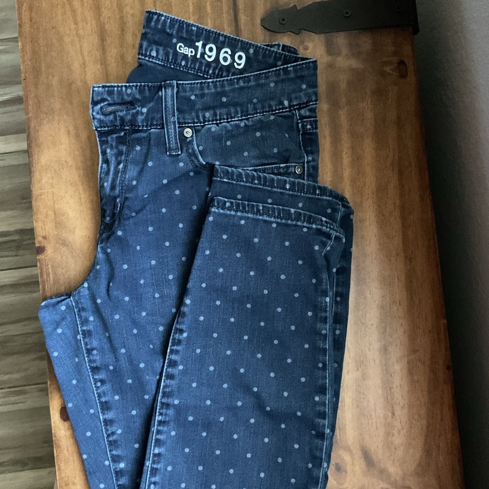 Gap 1969 always skinny polka dot jean
